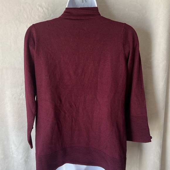 🔥 SALE 🔥 NEW Evolution by Cyrus Maroon Open Front Cardigan Size Small - Picture 15 of 16